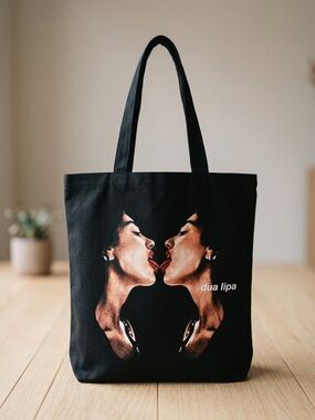 Dua Lipa Radical Optimism Tour Japan VIP Exclusive Black Canvas Tote Bag Merch